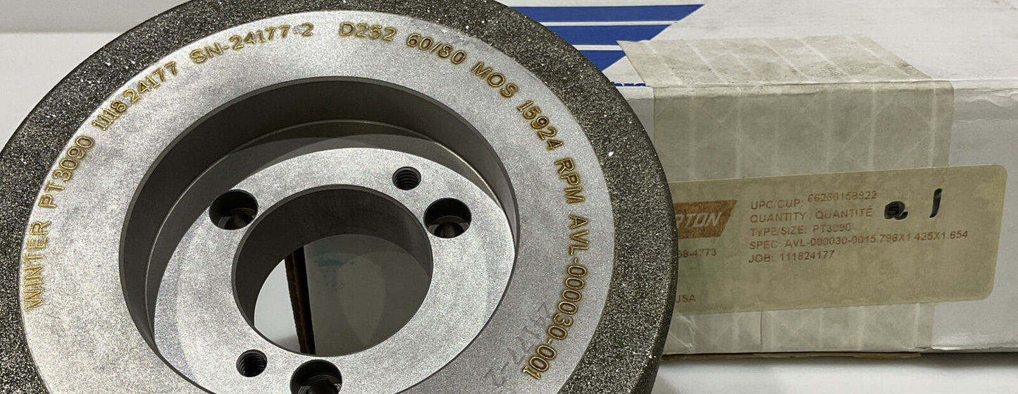 NORTON PT3090 GRIT 60/80 5.795” DIAMETER 1.654” BORE 1” GRINDING WHEEL