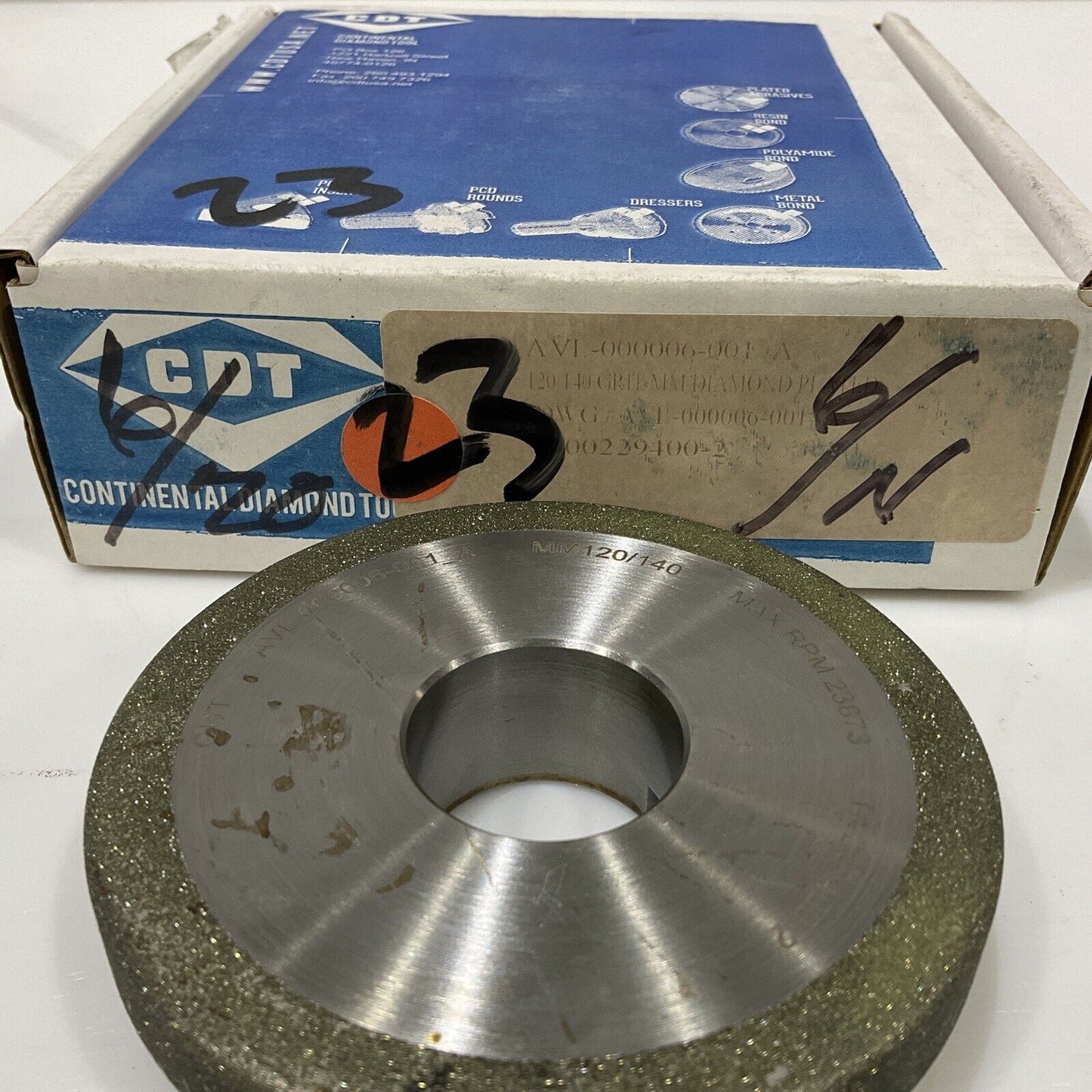 CONTINENTAL DIAMOND TOOL 229400-2 GRIT 120/140 4” GRINDING WHEEL