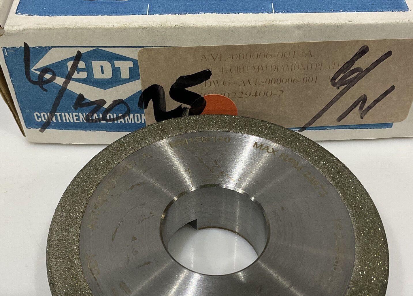 CONTINENTAL DIAMOND TOOL 229400-2 GRIT 4” 120/140 GRINDING WHEEL