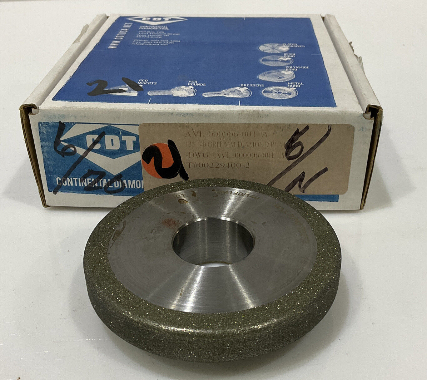 CONTINENTAL DIAMOND TOOL 229400-2 GRIT 120/140 4” GRINDING WHEEL