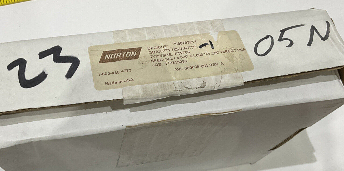 NORTON PT2768 GRIT 60/80 4” OD DIAMETER 1.26” BORE DIAMOND GRINDING WHEEL