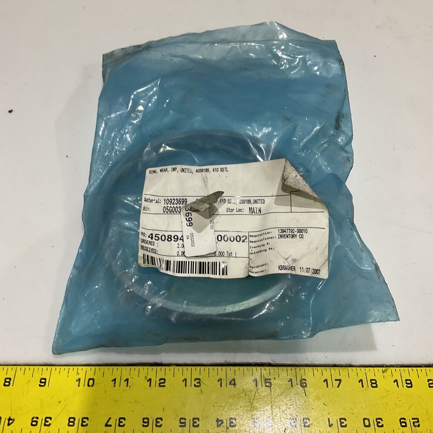 UNITED 4039189 IMPELLER WEAR RING 410 SSTL 678