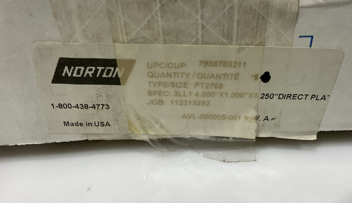 NORTON PT2768 GRIT 60/80 4” OD DIAMETER 1.26” BORE DIAMOND GRINDING WHEEL