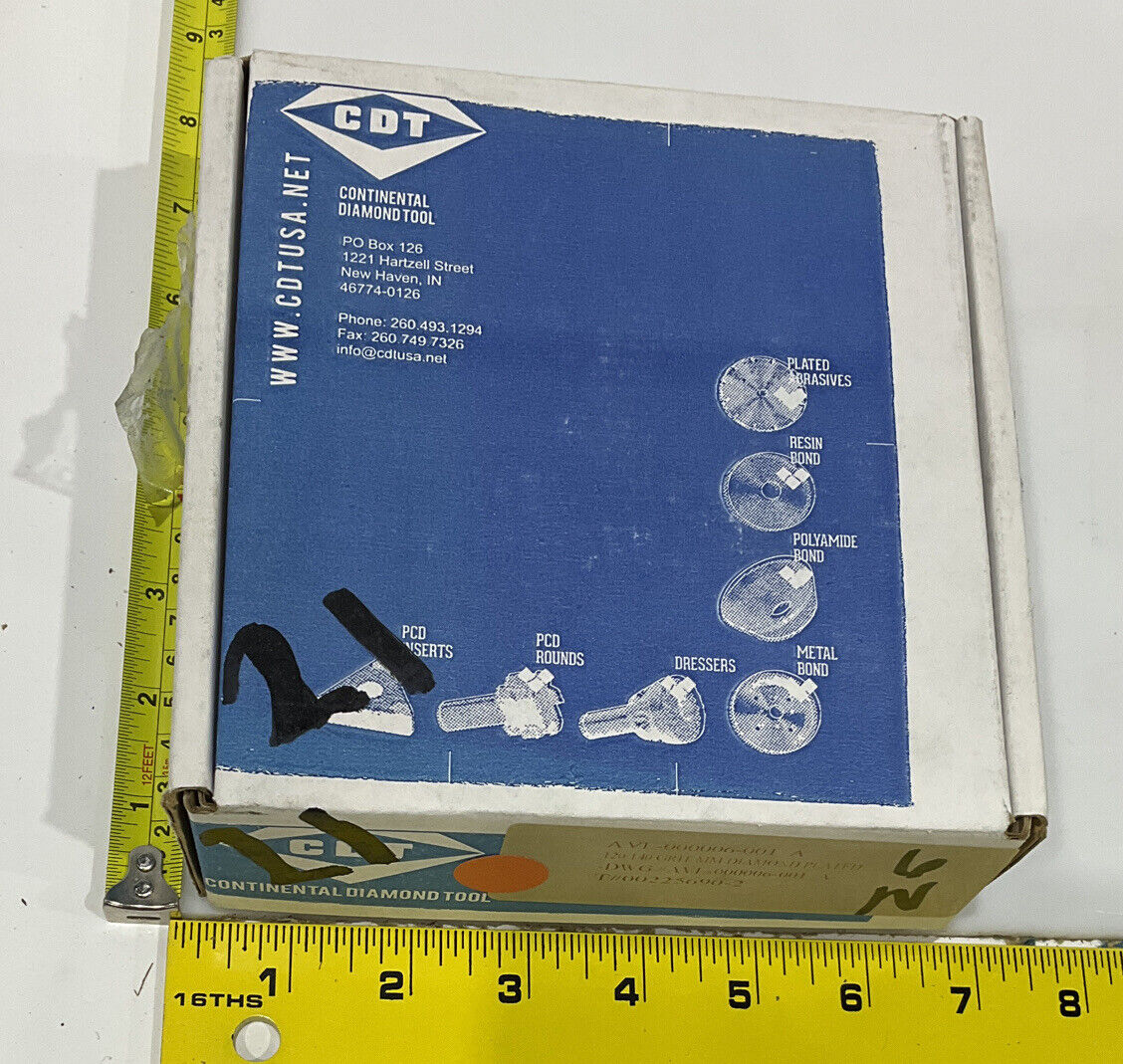 CONTINENTAL DIAMOND TOOL 225690-2 GRIT 120/140 4” GRINDING WHEEL