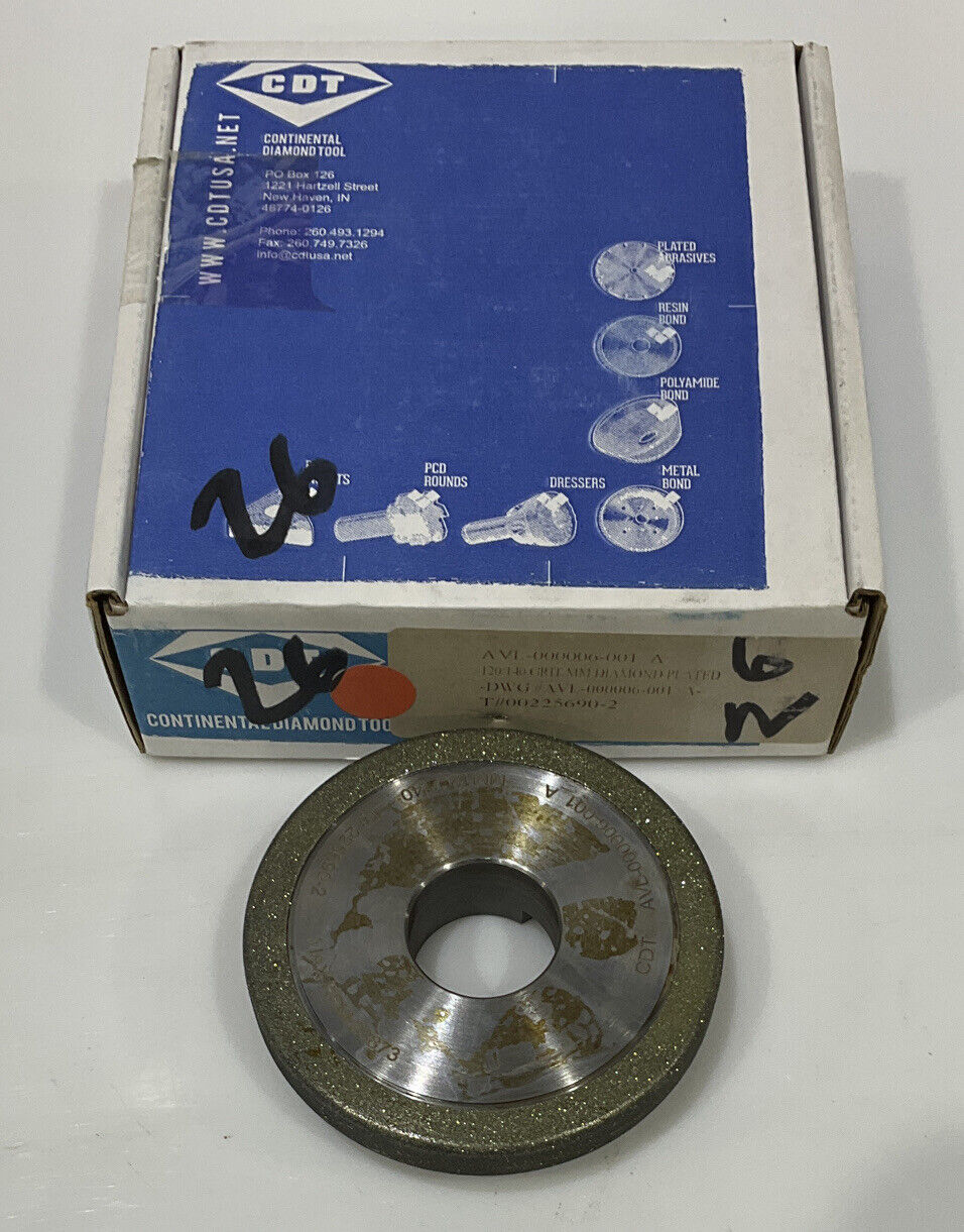 CONTINENTAL DIAMOND TOOL 225690-2 GRIT 120/140 4” GRINDING WHEEL