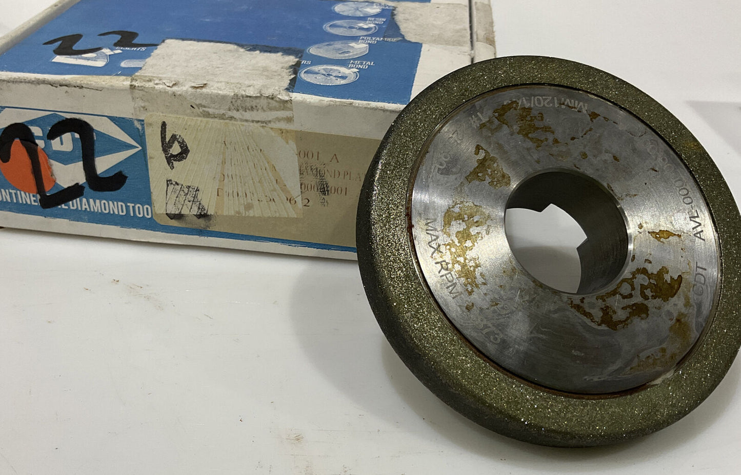 CONTINENTAL DIAMOND TOOL 225690-2 GRIT 120/140 4” GRINDING WHEEL