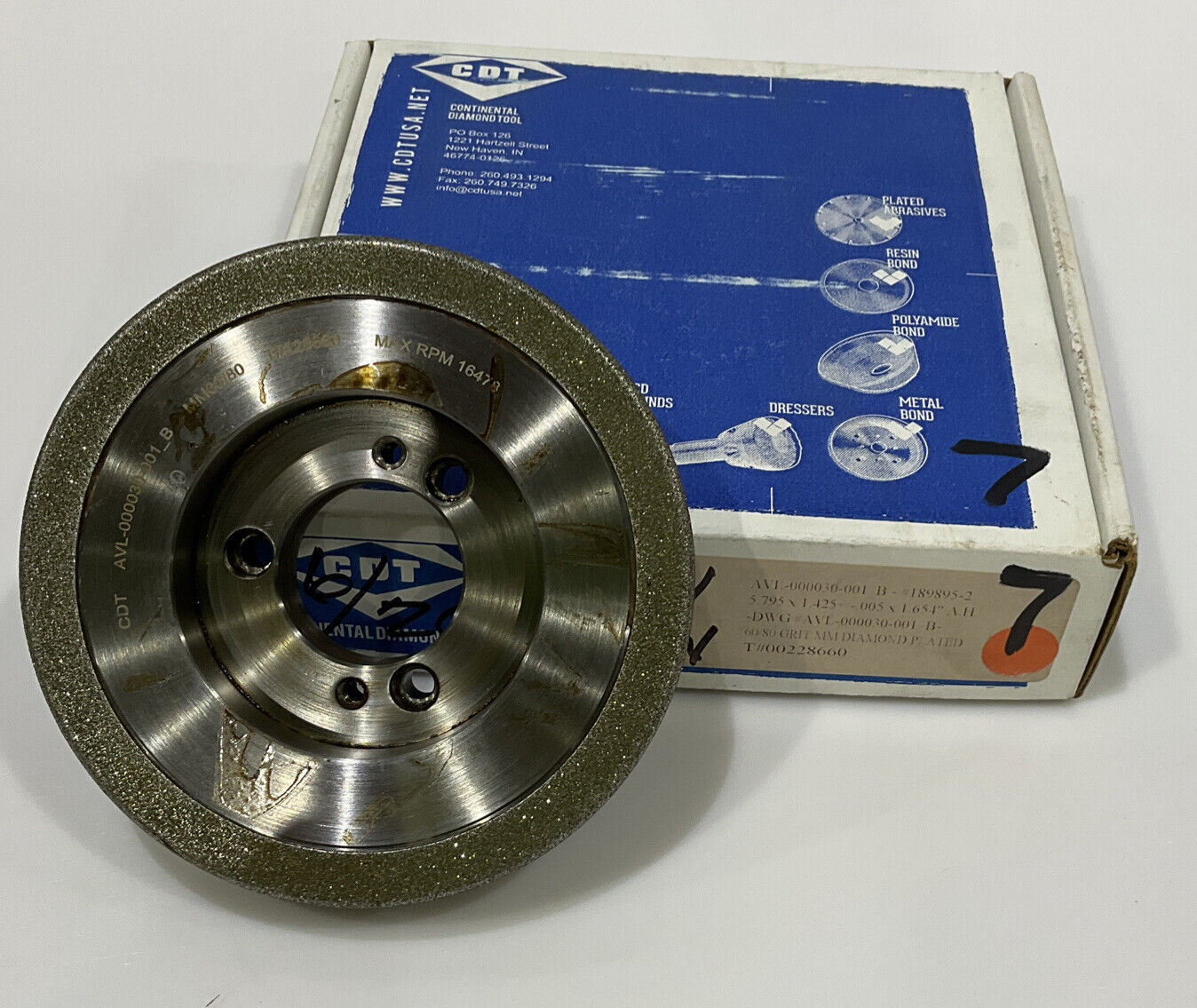 CONTINENTAL DIAMOND TOOL 228660 60/80 GRIT 5.795” DIAMETER GRINDING WHEEL