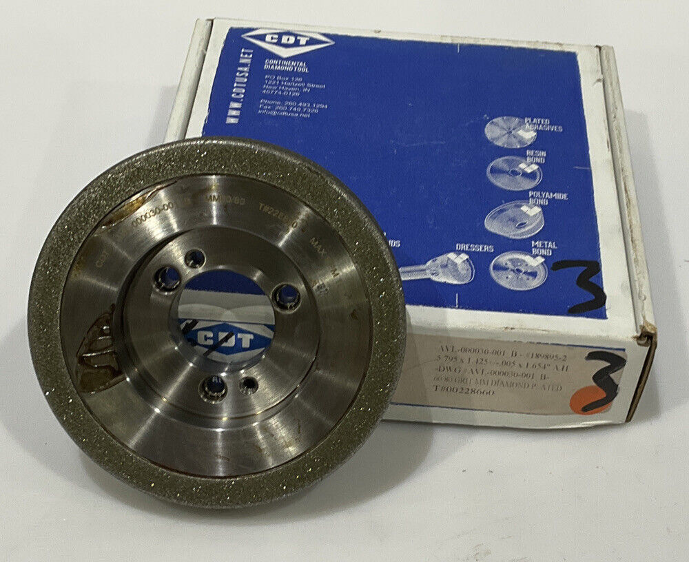 CONTINENTAL DIAMOND TOOL 228660 60/80 GRIT 5.795” DIAMETER GRINDING WHEEL