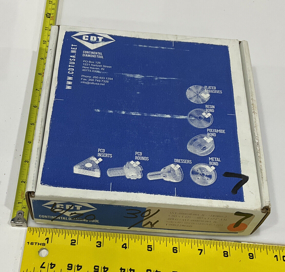 CONTINENTAL DIAMOND TOOL 228660 60/80 GRIT 5.795” DIAMETER GRINDING WHEEL