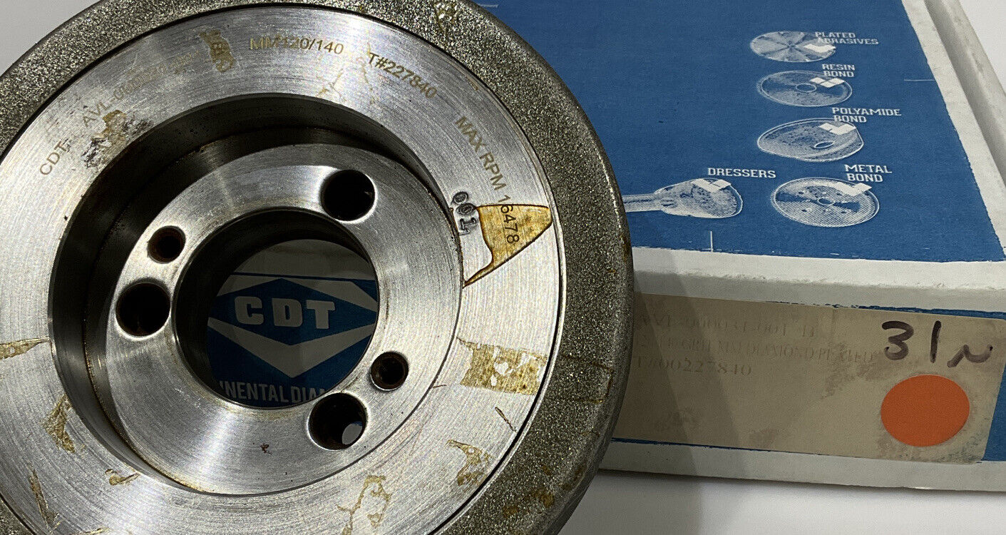 CONTINENTAL DIAMOND TOOL 227840 120/140 GRIT 5.795” DIAMETER GRINDING WHEEL