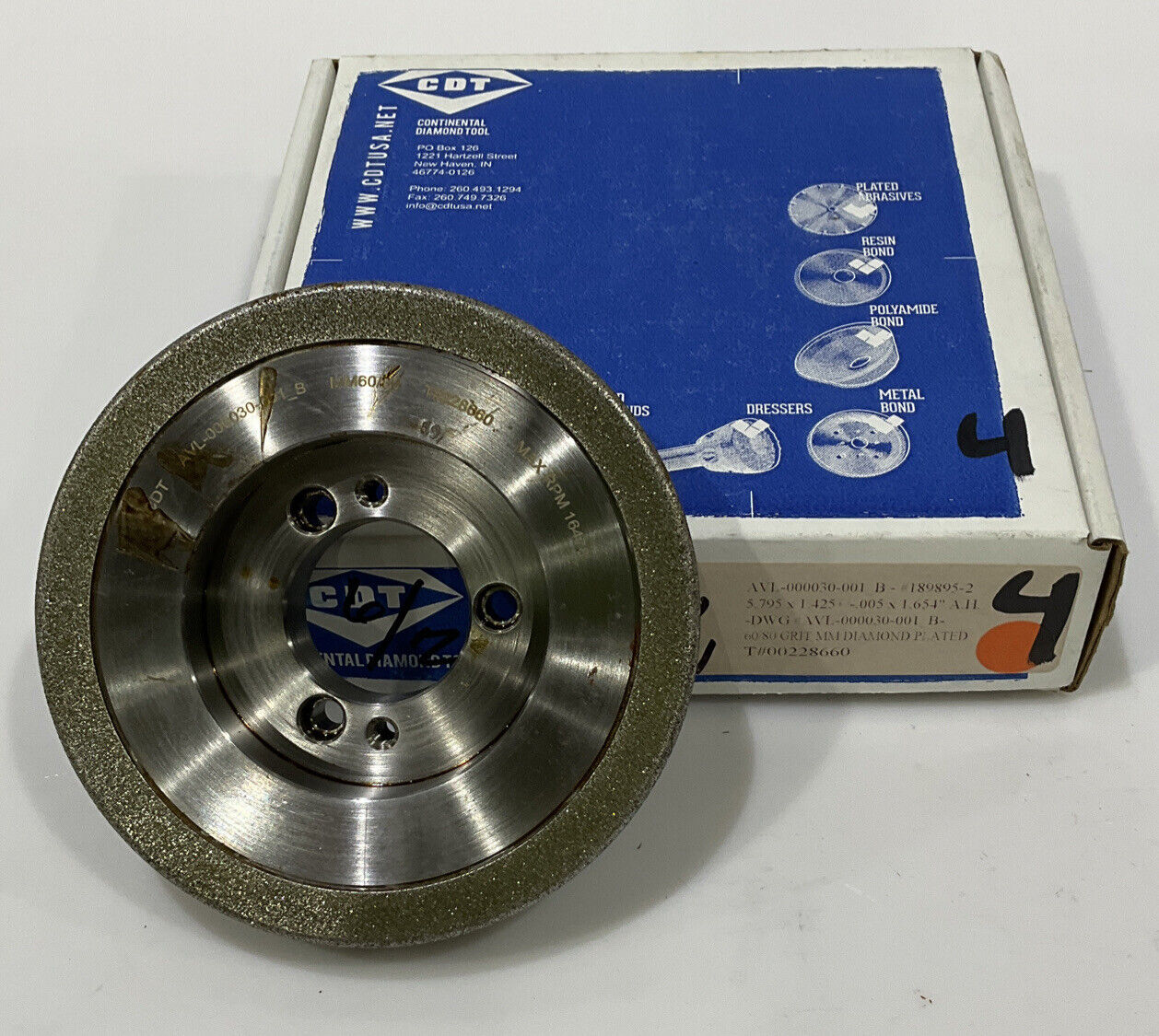 CONTINENTAL DIAMOND TOOL 228660 60/80 GRIT 5.795” DIAMETER GRINDING WHEEL