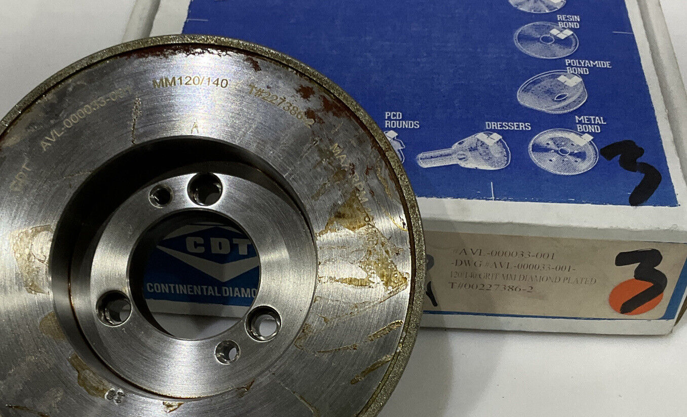 CONTINENTAL DIAMOND TOOL 227386-2 120/140 GRIT 5.795” DIAMETER GRINDING WHEEL