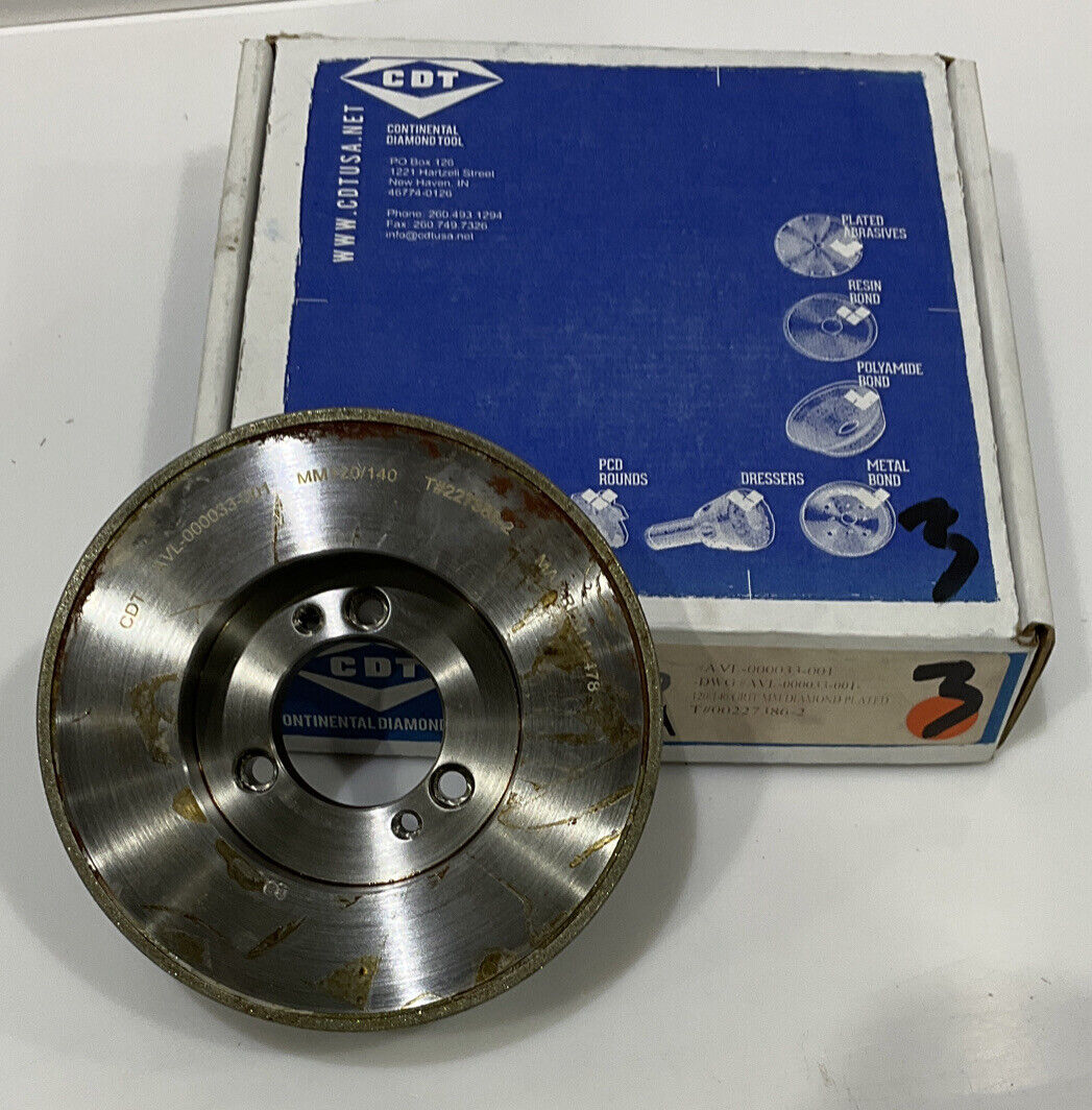CONTINENTAL DIAMOND TOOL 227386-2 120/140 GRIT 5.795” DIAMETER GRINDING WHEEL