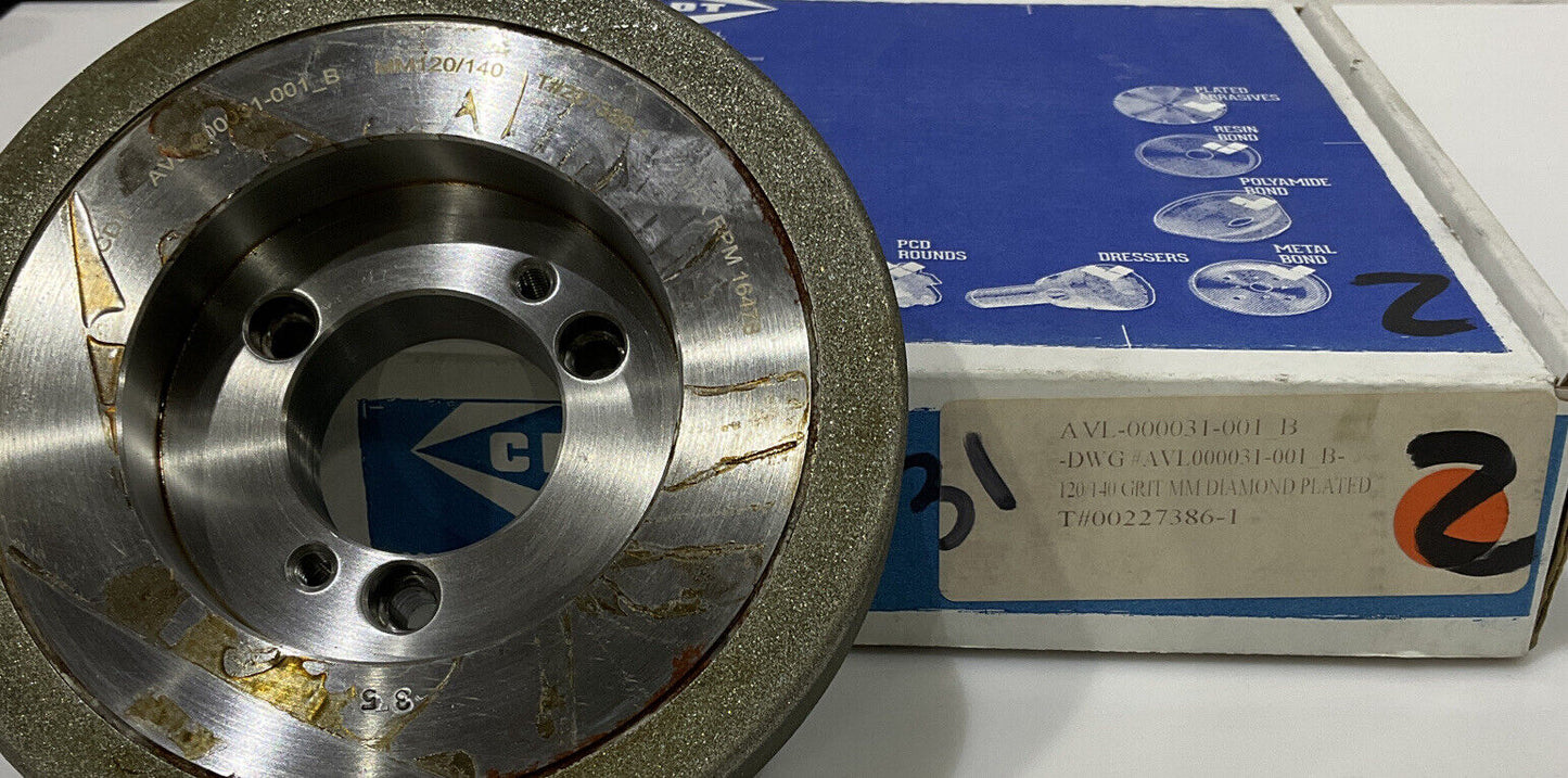 CONTINENTAL DIAMOND TOOL 227386-1 120/140 GRIT 5.795” DIAMETER GRINDING WHEEL