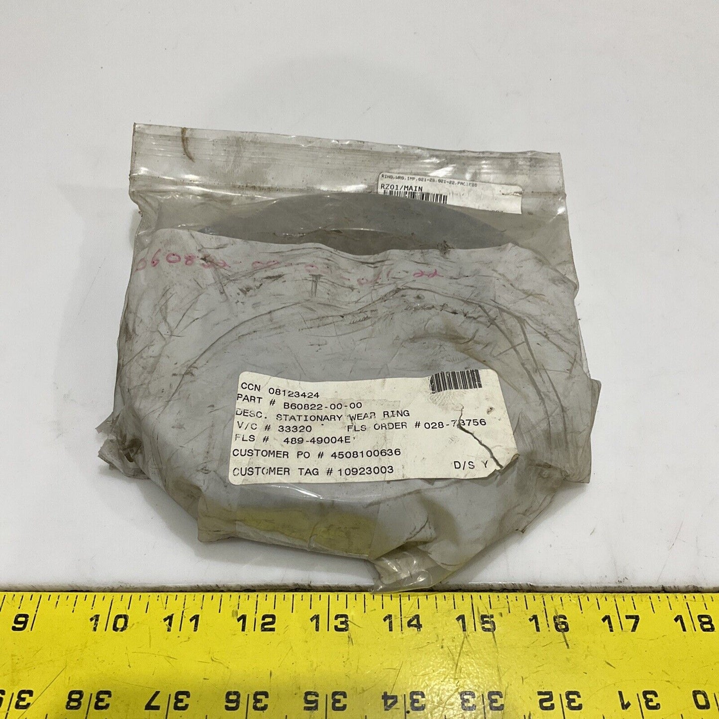PACIFIC B60822-00-00 STATIONARY IMPELLER WEAR RING 678