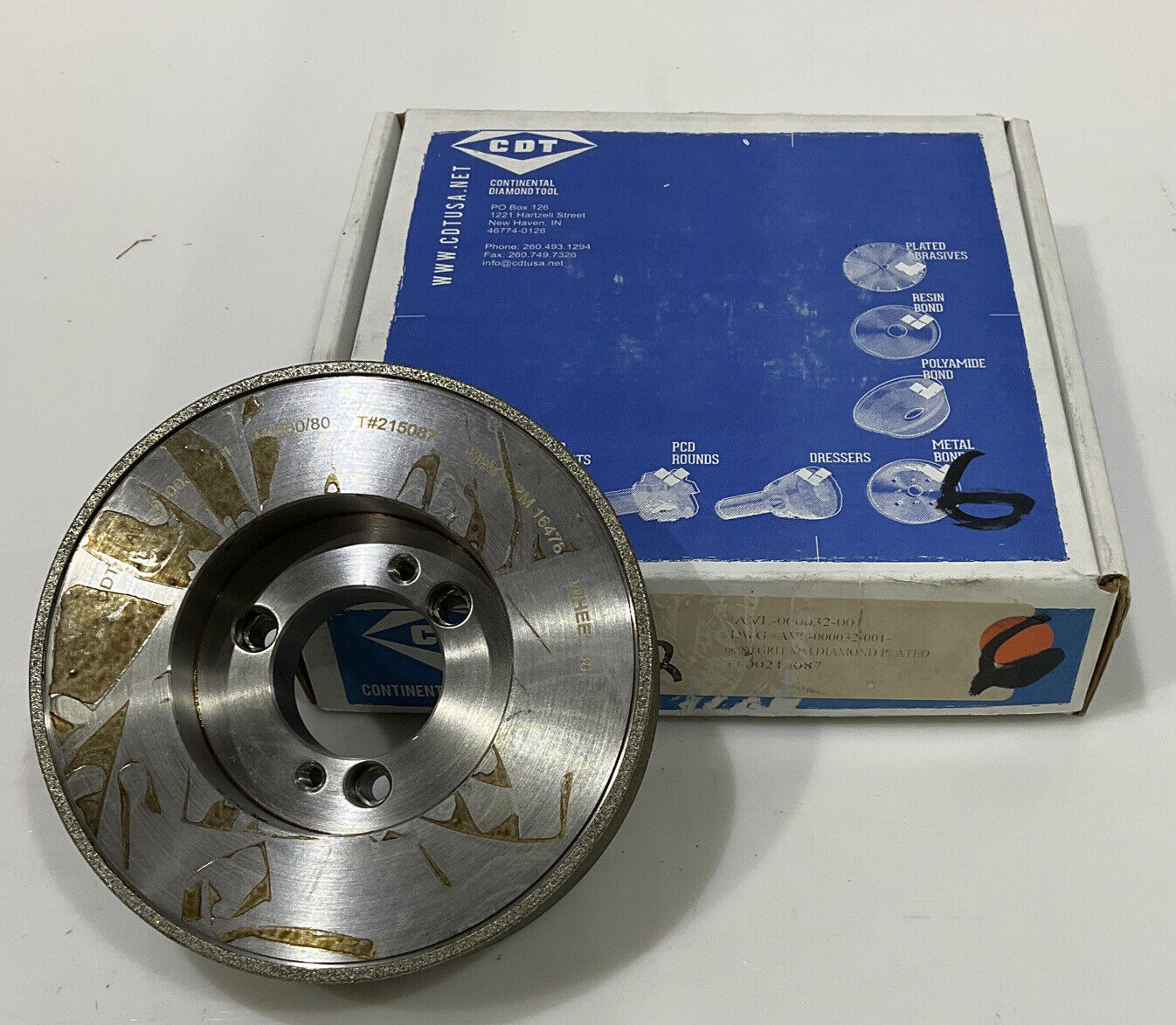 CONTINENTAL DIAMOND TOOL 215087 60/80 GRIT 5.795” DIAMETER GRINDING WHEEL