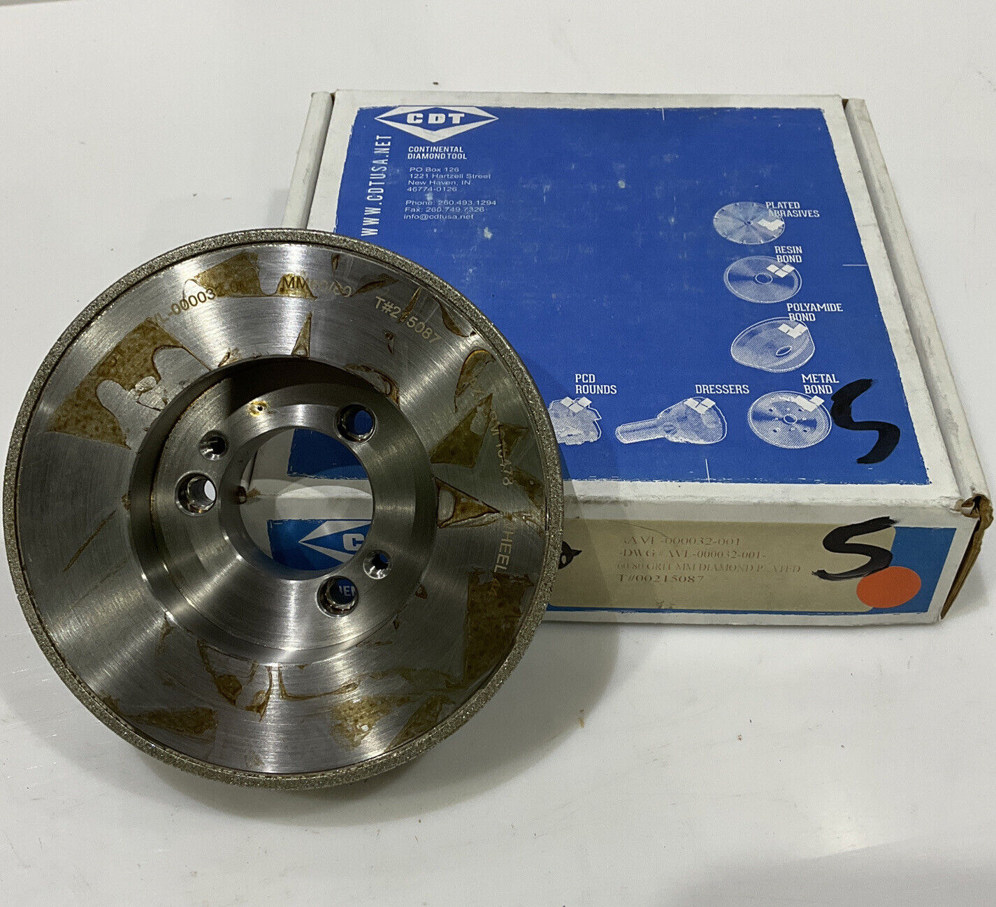 CONTINENTAL DIAMOND TOOL 215087 60/80 GRIT 5.795” DIAMETER GRINDING WHEEL