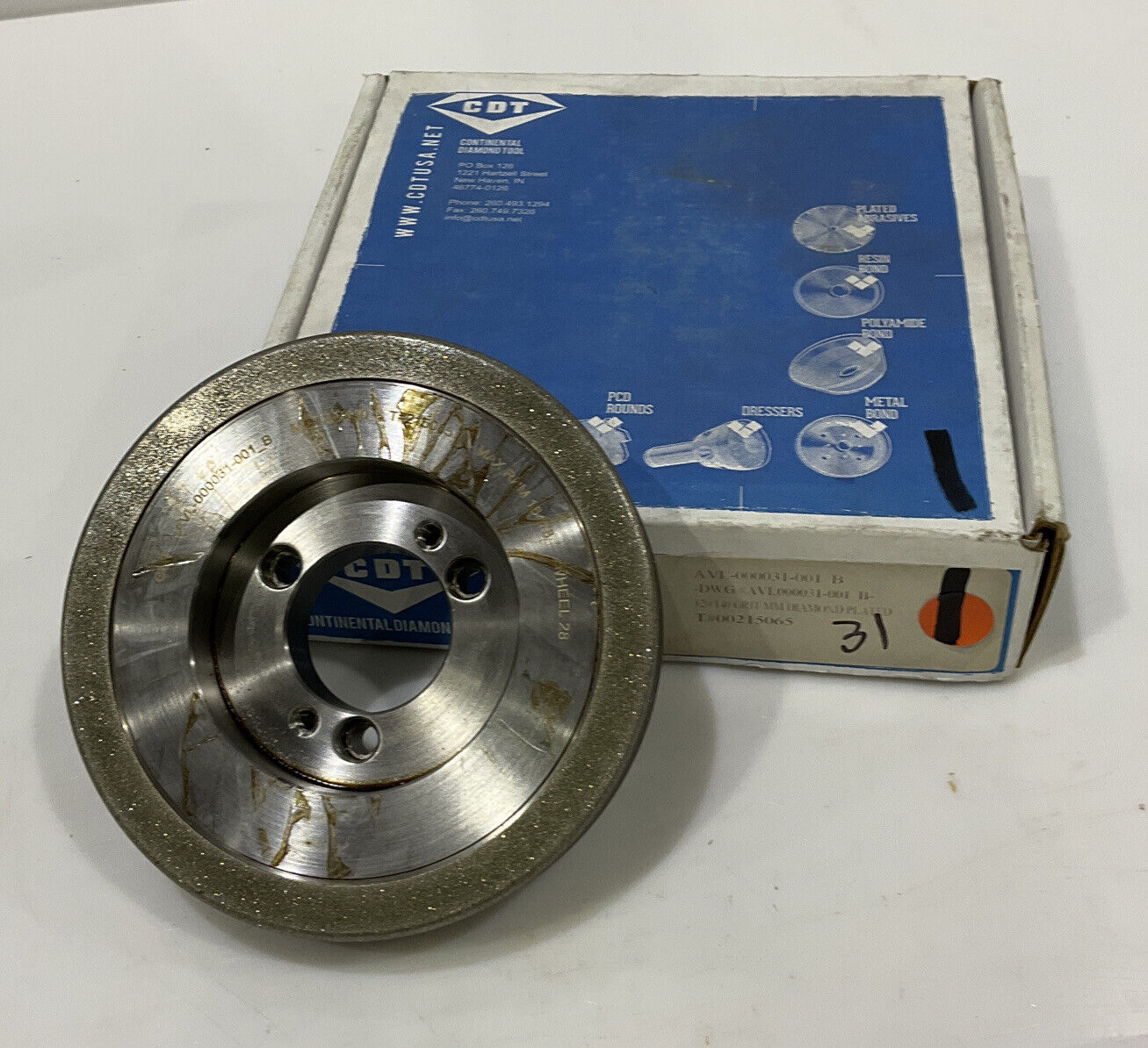 CONTINENTAL DIAMOND TOOL 215065 120/140 GRIT 5.795” DIAMETER GRINDING WHEEL