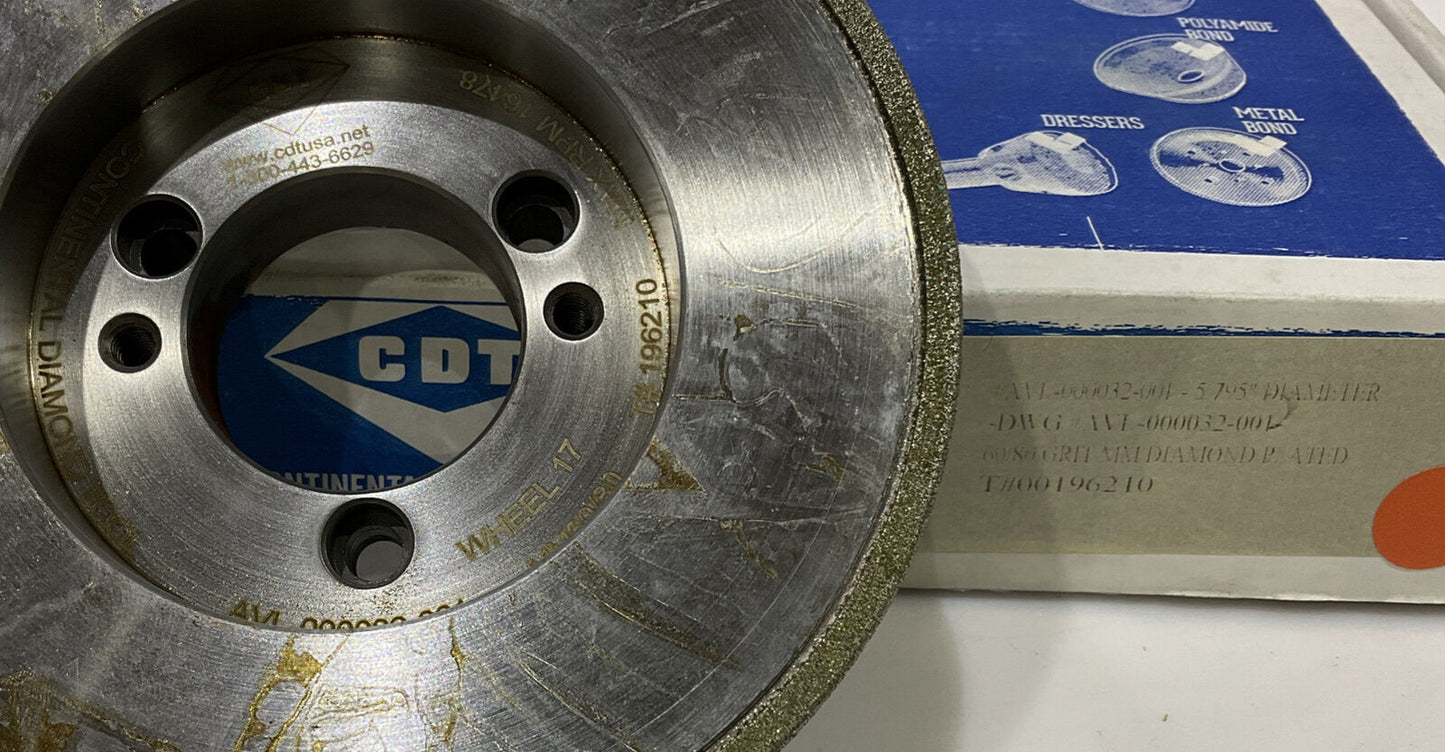 CONTINENTAL DIAMOND TOOL 196210 60/80 GRIT 5.795” DIAMETER GRINDING WHEEL