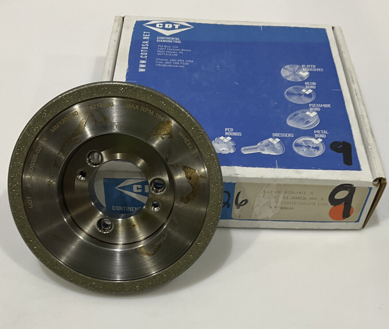 CONTINENTAL DIAMOND TOOL 218860 120/14 0 GRIT 5.795” DIAMETER GRINDING WHEEL