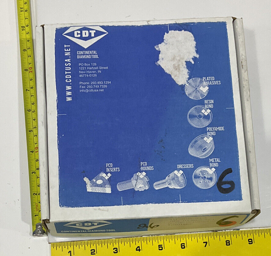 CONTINENTAL DIAMOND TOOL 218860 120/14 0 GRIT 5.795” DIAMETER GRINDING WHEEL