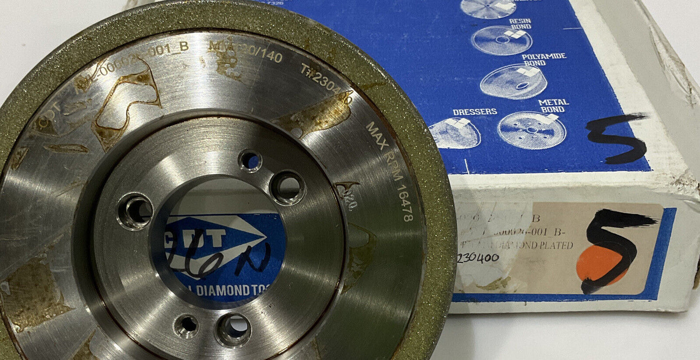 CONTINENTAL DIAMOND TOOL 230400 120/140 GRIT 5.795” DIAMETER GRINDING WHEEL