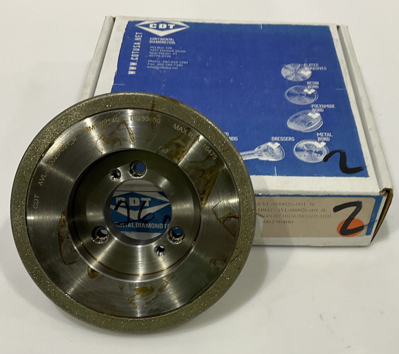 CONTINENTAL DIAMOND TOOL 230400 120/140 GRIT 5.795” DIAMETER GRINDING WHEEL