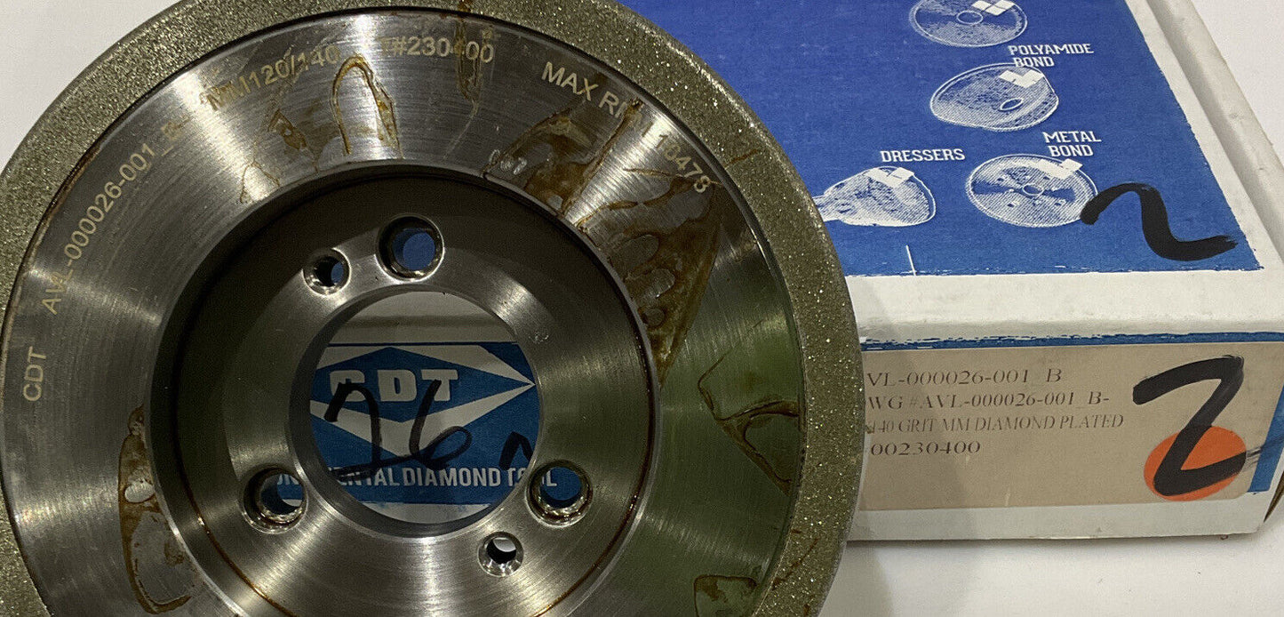 CONTINENTAL DIAMOND TOOL 230400 120/140 GRIT 5.795” DIAMETER GRINDING WHEEL