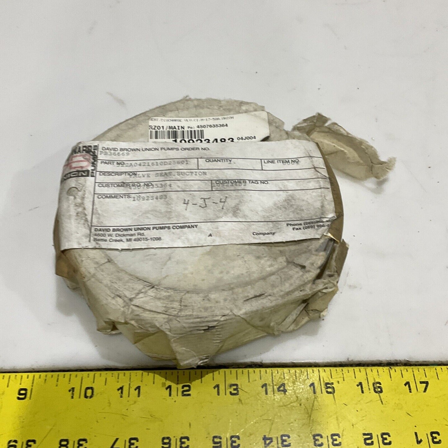 UNION PUMPS 522A0421610D25601 SUCTION VALVE SEAT 678
