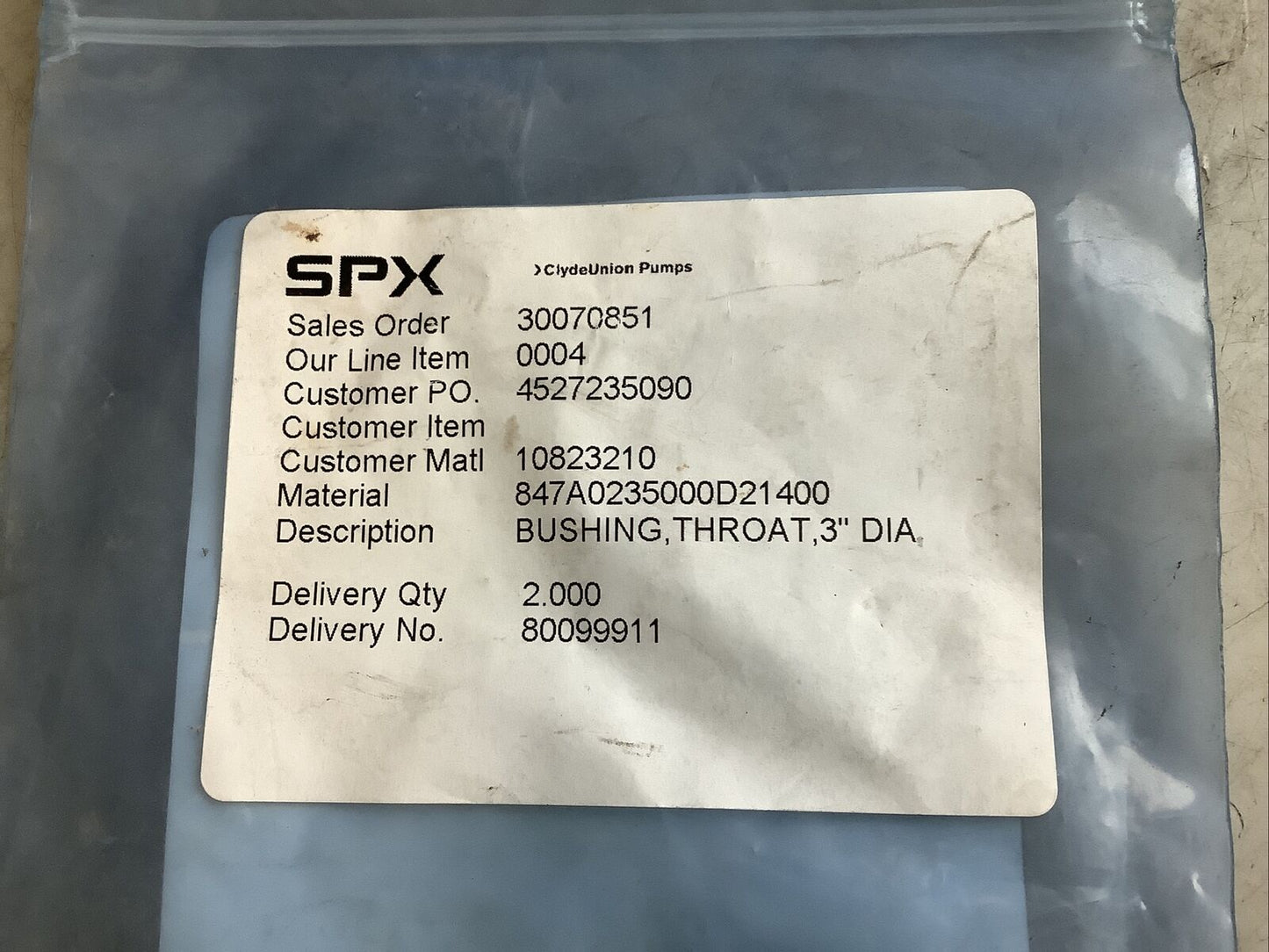 SPX 847A0235000D21400 THROAT BUSHING 3IN OD 678