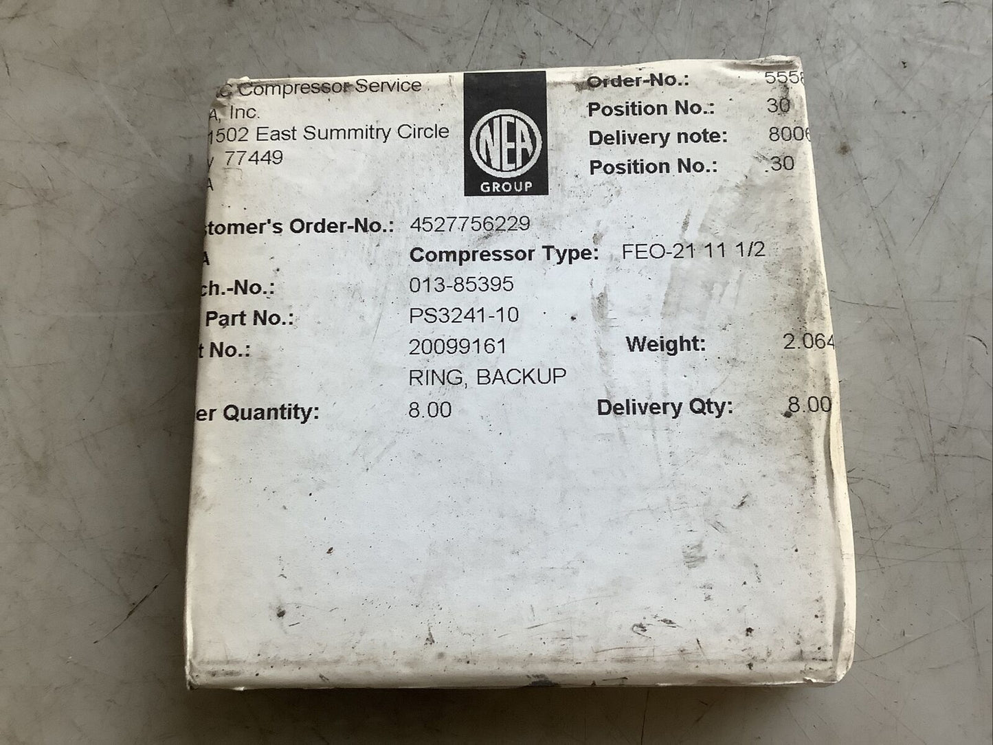 NEAC PS3241-10 20099161 BACKUP RING 678