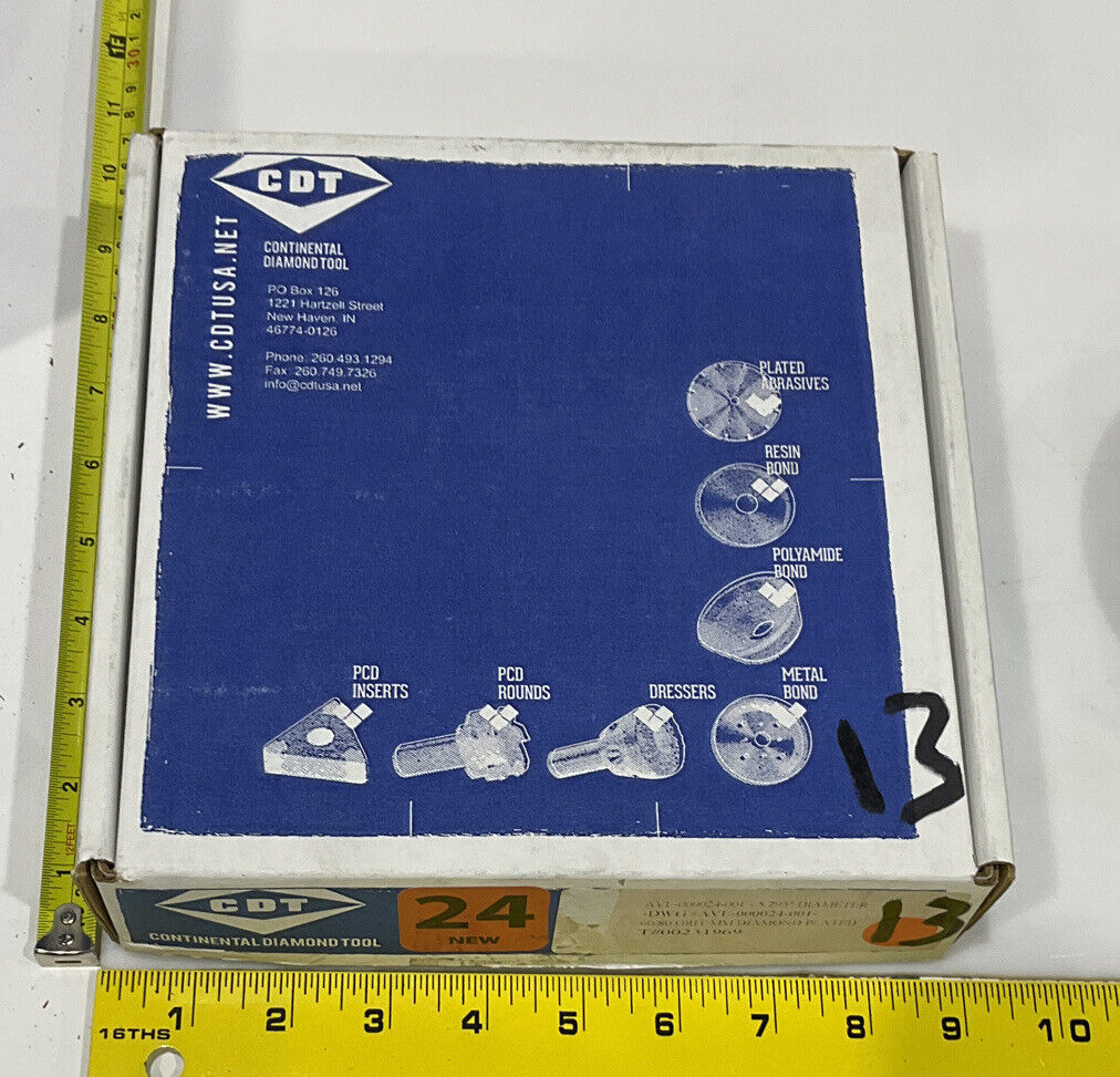 CONTINENTAL DIAMOND TOOL 231969 60/80 GRIT 5.794” DIAMETER GRINDING WHEEL