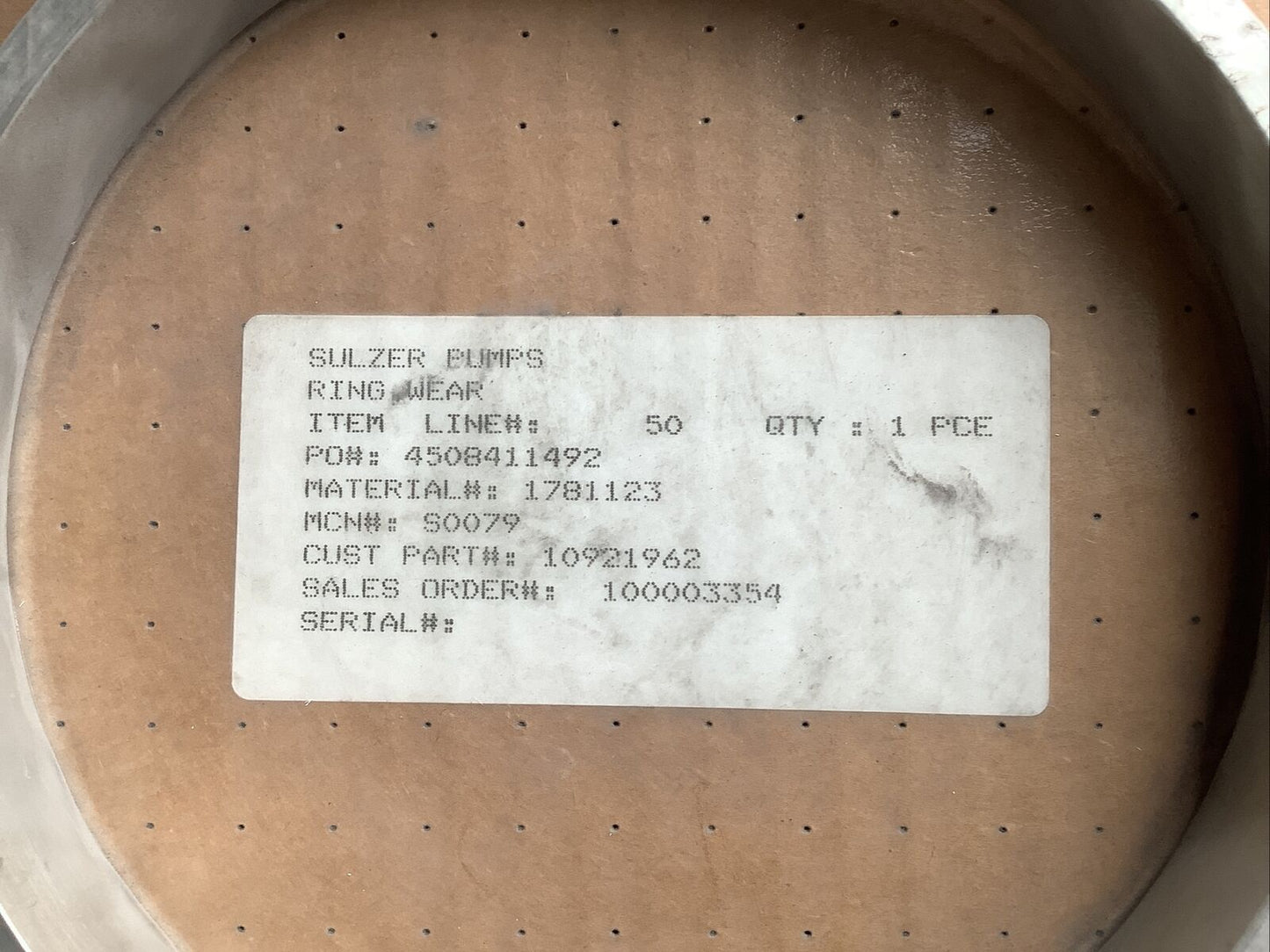 SULZER PUMPS 10921962 1781123 IMPELLER WEAR RING 678