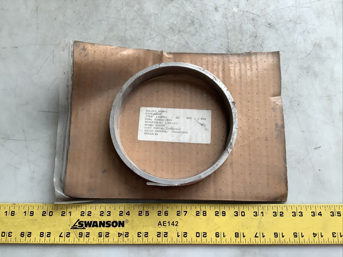 SULZER PUMPS 10921962 1781123 IMPELLER WEAR RING 678