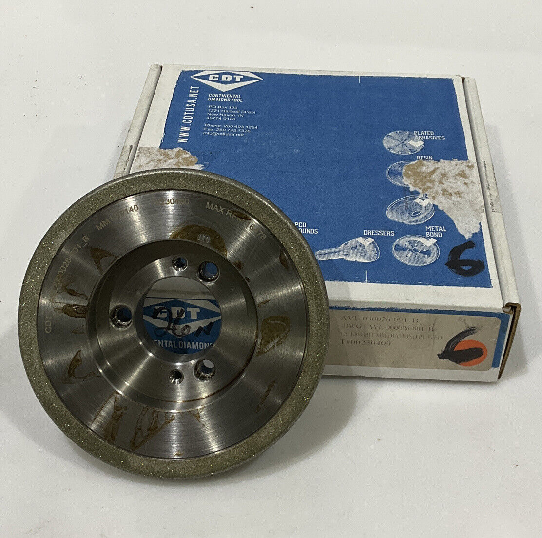 CONTINENTAL DIAMOND TOOL 230400 120/140 GRIT 5.795” DIAMETER GRINDING WHEEL