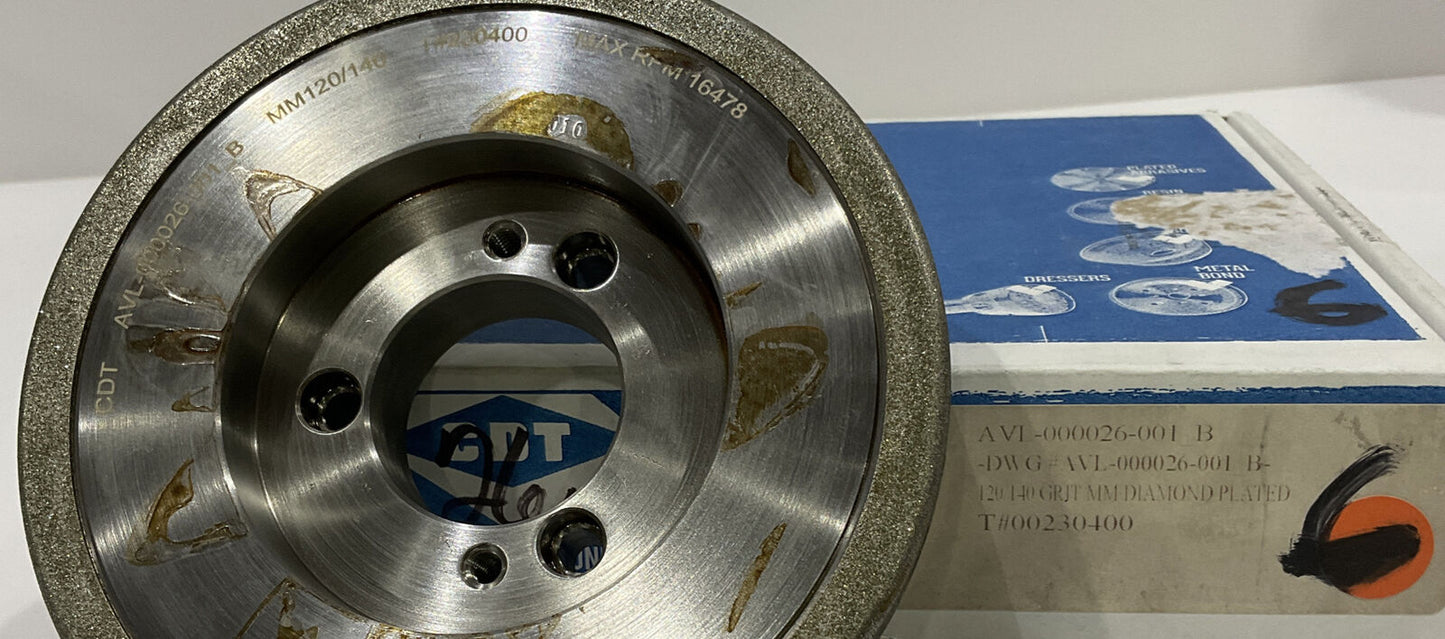 CONTINENTAL DIAMOND TOOL 230400 120/140 GRIT 5.795” DIAMETER GRINDING WHEEL