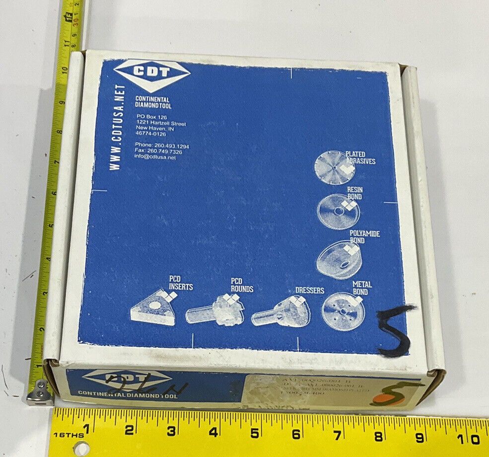 CONTINENTAL DIAMOND TOOL 230400 120/140 GRIT 5.795” DIAMETER GRINDING WHEEL