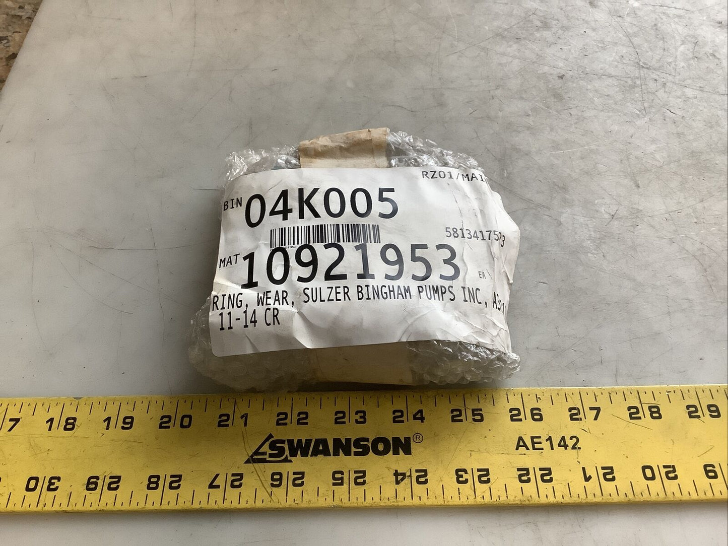 SULZER 204704249003 HT SE2124-50 IMPELLER WEAR RING 5IN X 4-5/8IN X 7/8IN 678