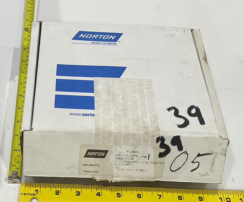 NORTON PT2768 GRIT 60/80 4” DIAMETER 1.26” BORE .571” GRINDING WHEEL