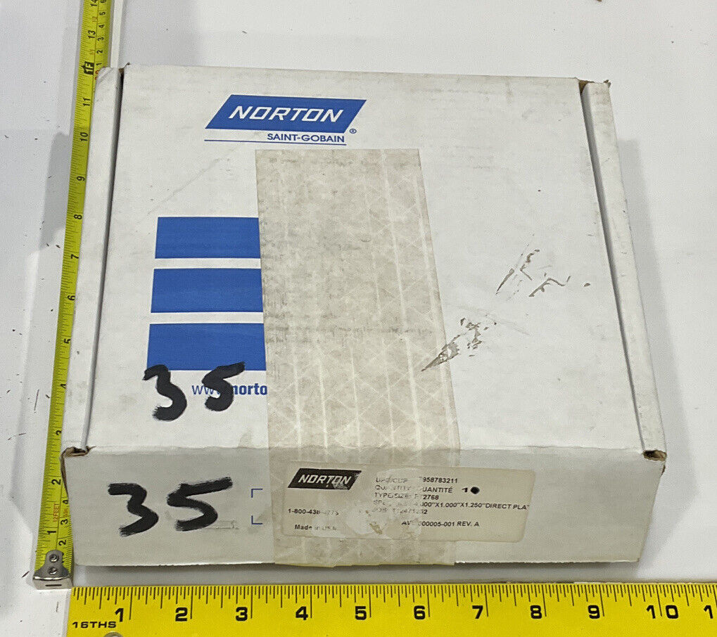 NORTON PT2768 GRIT 60/80 4.00” DIAMETER 1.26” BORE .571” GRINDING WHEEL
