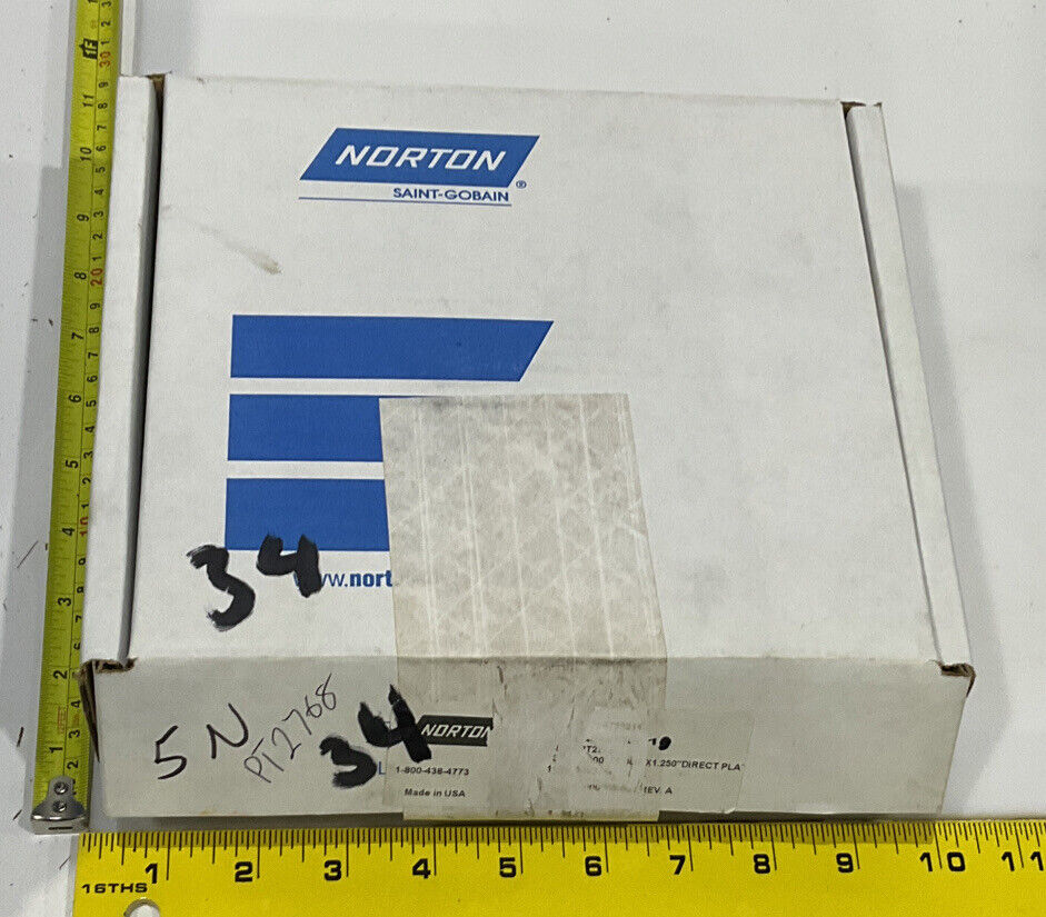 NORTON PT2768 GRIT 60/80 4.00” DIAMETER 1.26” BORE .571” GRINDING WHEEL