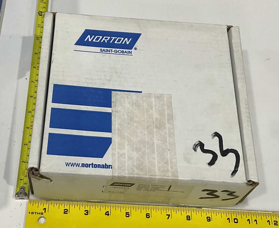 NORTON PT3090 GRIT 60/80 5.795” DIAMETER 1.654” BORE 1.00” GRINDING WHEEL
