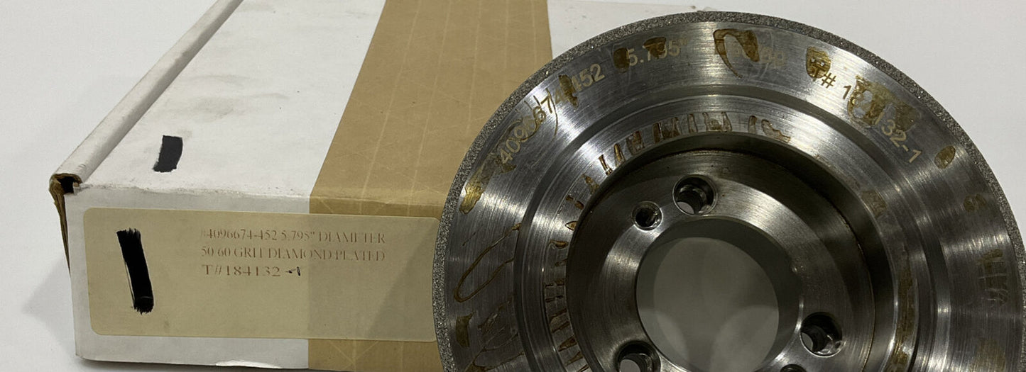 CONTINENTAL DIAMOND TOOL 184132-1 50/60 GRIT 5.795” DIAMETER GRINDING WHEEL