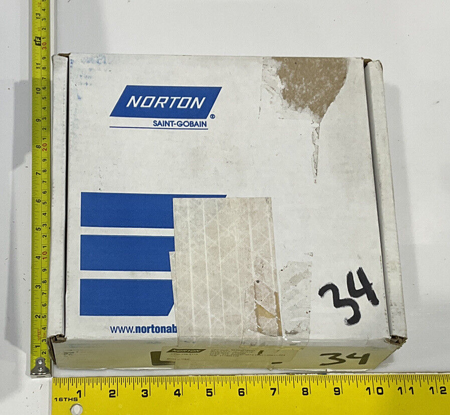 NORTON PT3090 GRIT 60/80 5.795” DIAMETER 1.654” BORE 1.00” GRINDING WHEEL