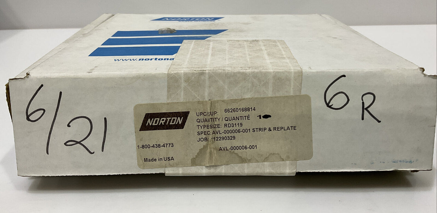 NORTON RD3119 GRIT 100/120 4.00” DIAMETER 1.26” BORE 0.584” GRINDING WHEEL