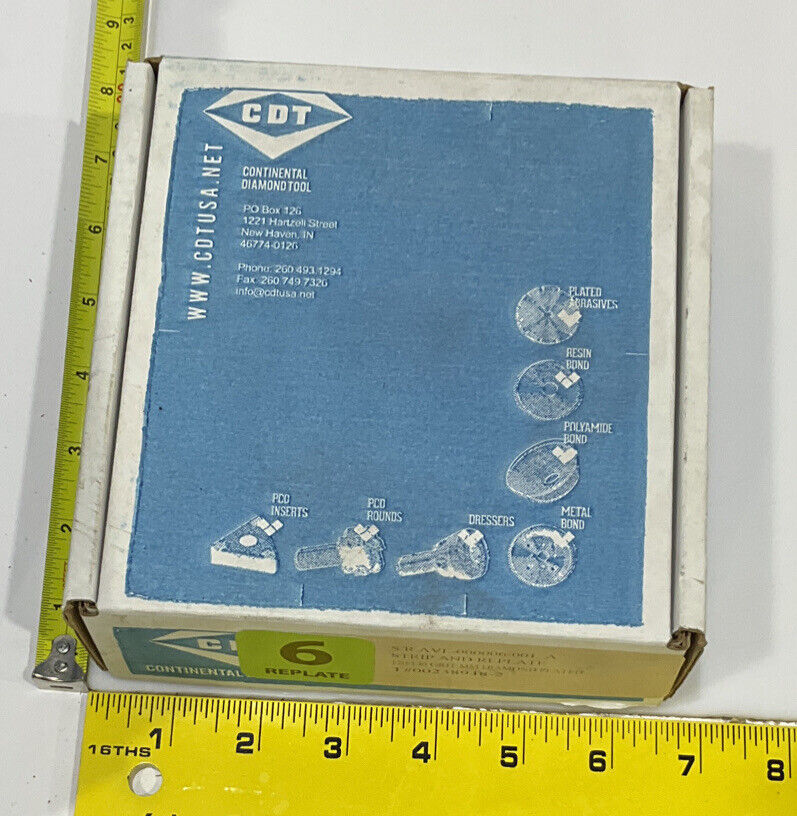 CONTINENTAL DIAMOND TOOL 238948-2 120/140 GRIT 4.00” OD REPLATE GRINDING WHEEL