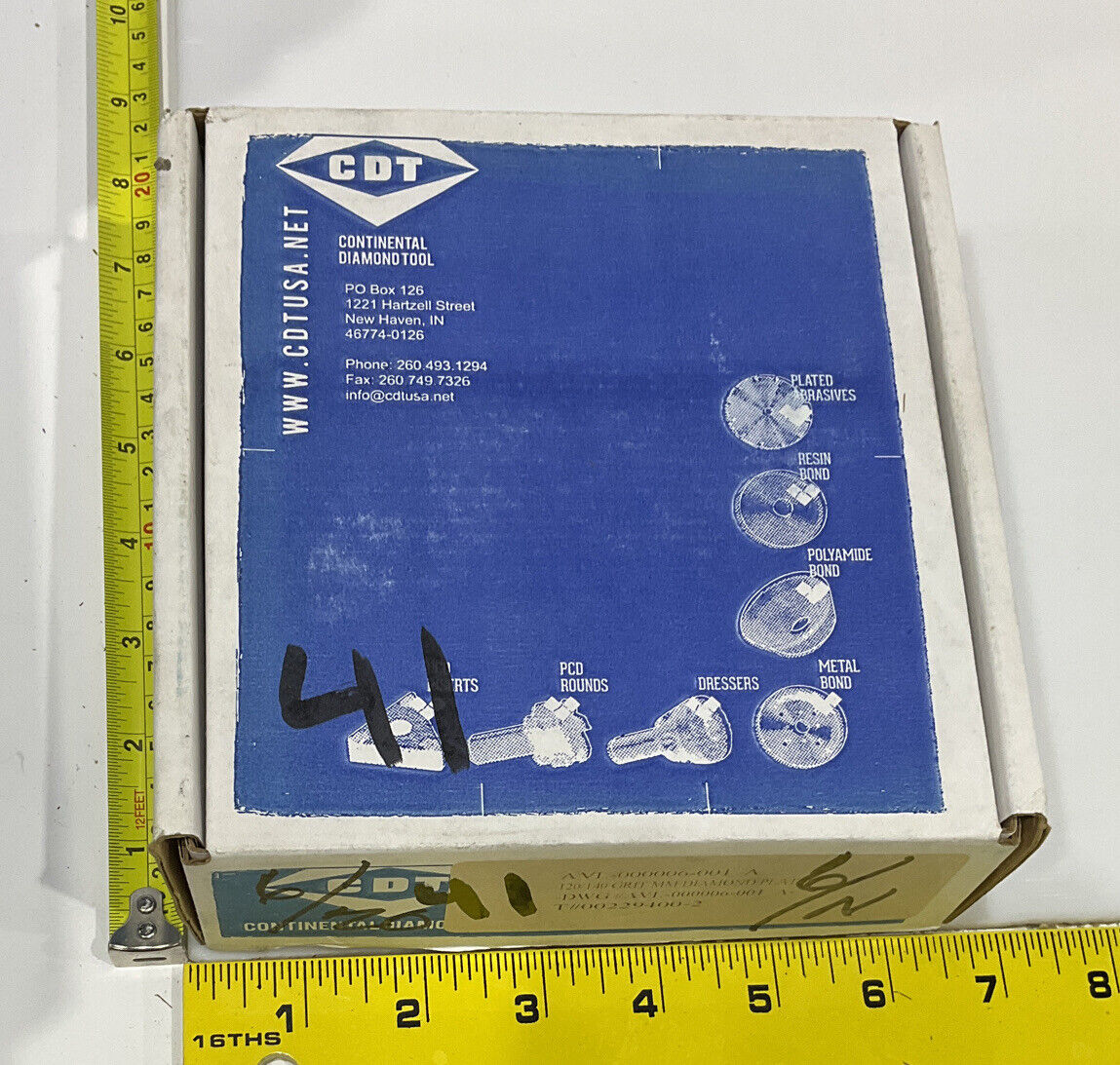 CONTINENTAL DIAMOND TOOL 229400-2 120/140 GRIT 4.00” DIAMETER GRINDING WHEEL