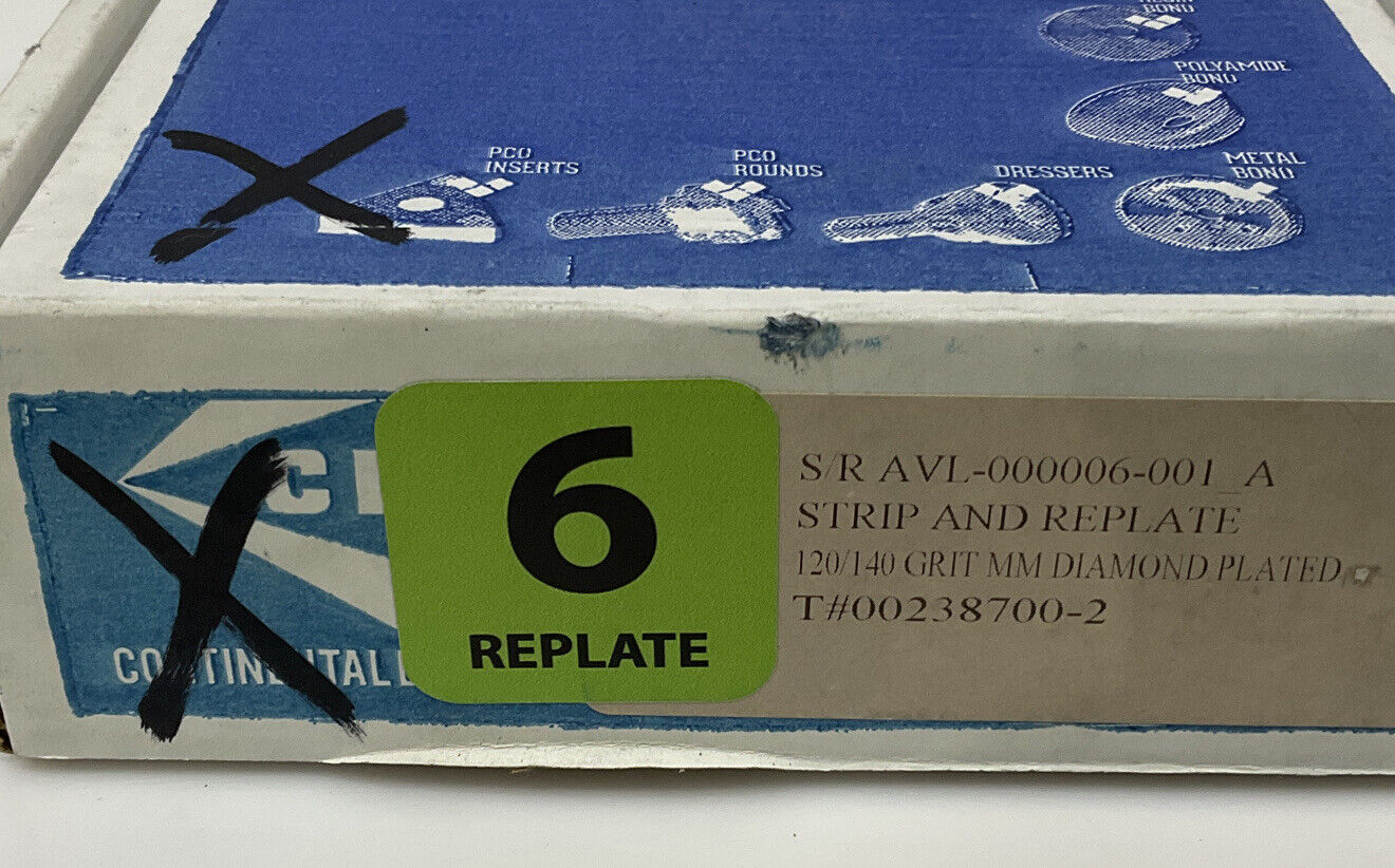 CONTINENTAL DIAMOND TOOL 238700-2 120/140 GRIT 4.00” OD REPLATE GRINDING WHEEL