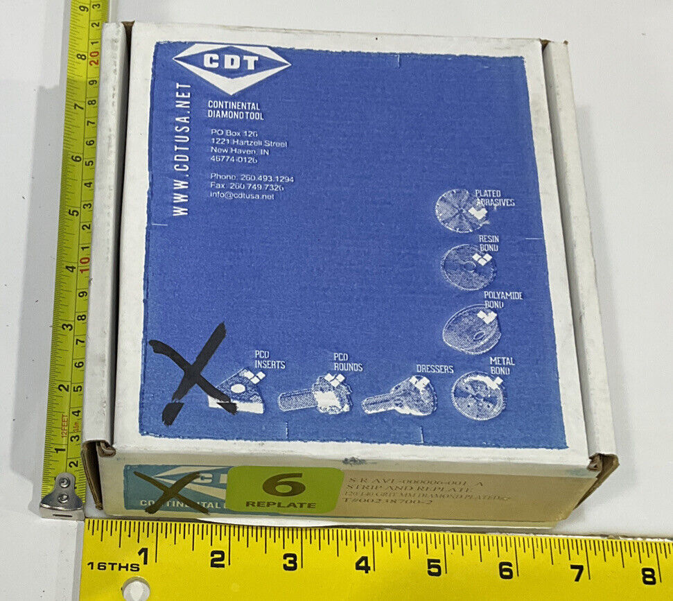CONTINENTAL DIAMOND TOOL 238700-2 120/140 GRIT 4.00” OD REPLATE GRINDING WHEEL