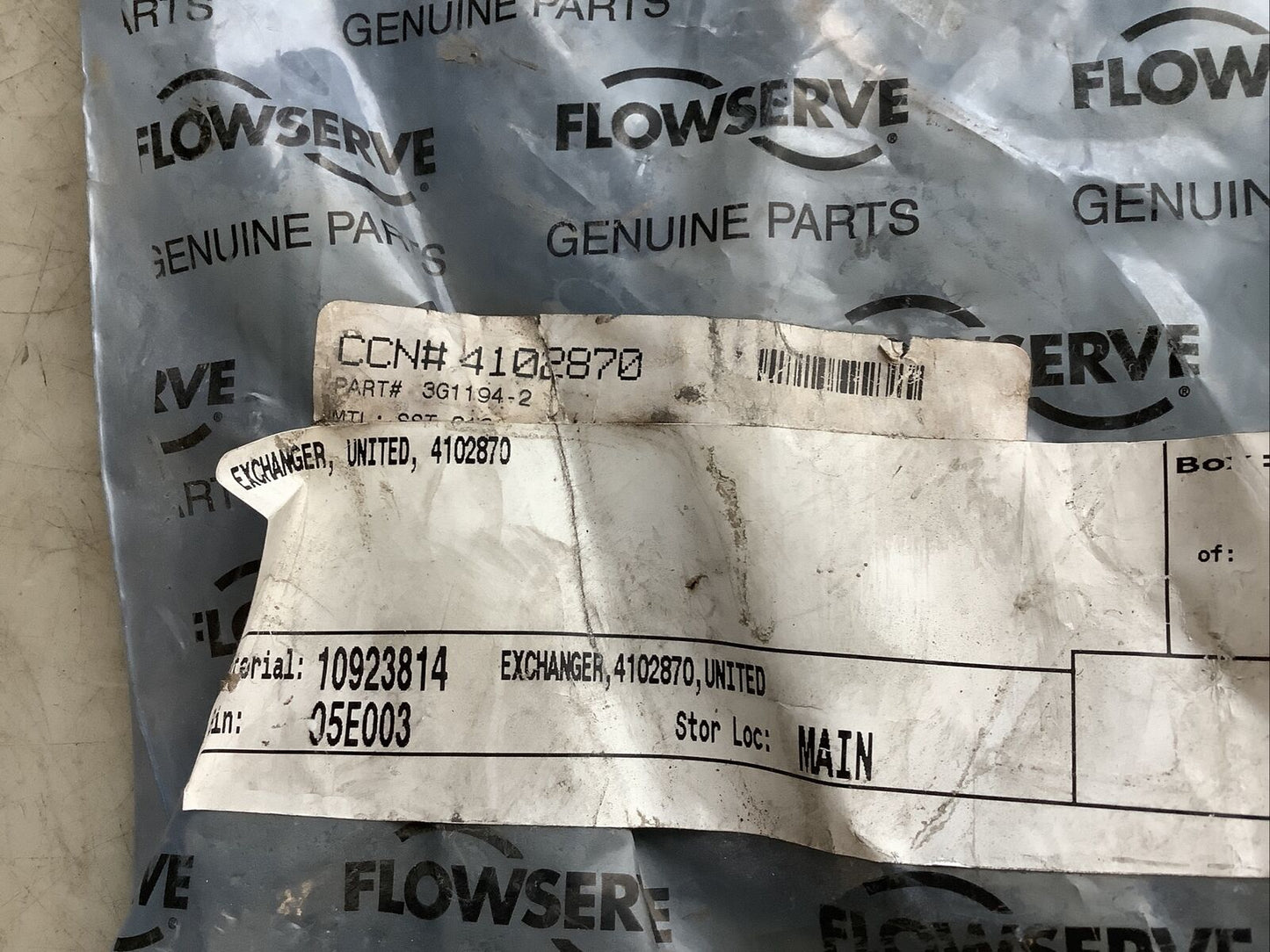 FLOWSERVE 4102870 3G1194-2 EXCHANGER 678